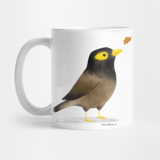 Myna Bird with a leaf Mug